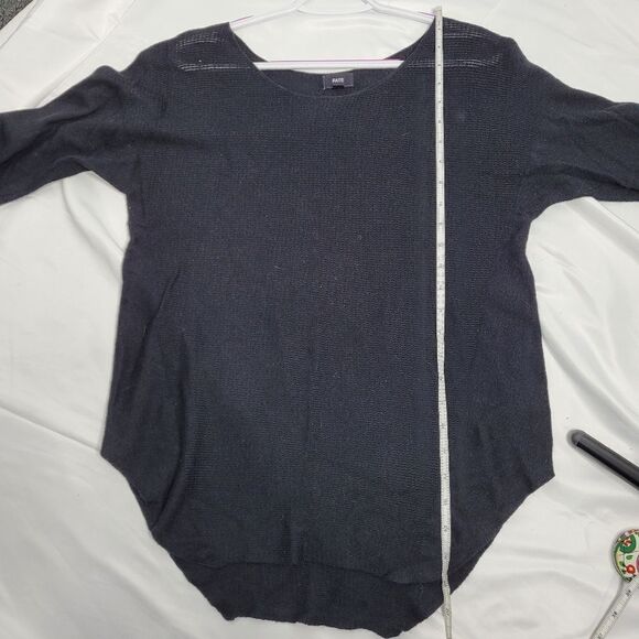 FATE sweater black boatneck lightweight round hem knit top XL - Picture 7 of 8